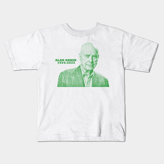 Alan Arkin - greensolid stylee Kids T-Shirt by Loreatees